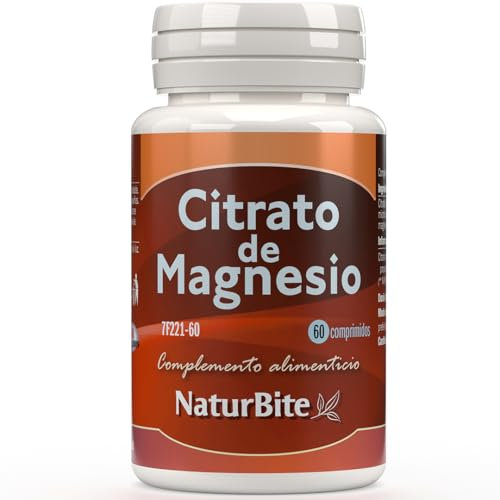 NaturBite Citrate de magnésium - 60 comprimés - 400 mg par comprimé - Supplément de magnésium hautement absorbable
