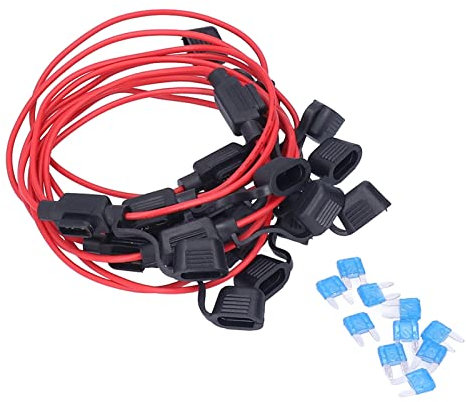 20 Stück Inline-Sicherungshalter, 15 A, 18 AWG, Kfz-Ersatz-Sicherungshalter, Wasserdichte Sicherungshalter, Steckdose Mit Flachsicherung Für Autos, Boote, Motorräder, CD-Player