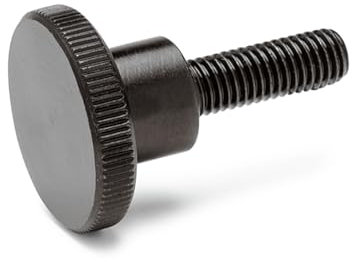 Ganter Normelemente, Hohe Rändelschrauben - DIN 464-M2-10, Gewinde M2, Gewindelänge: 10mm, Stahl brüniert, 5 Stück