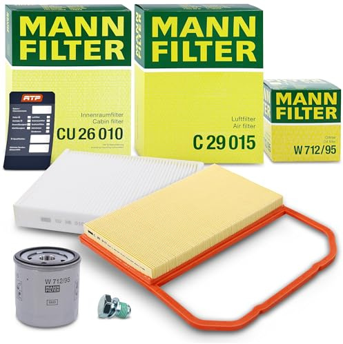MANN-FILTER Inspektionspaket Filterset 1x Ölfilter, 1x Luftfilter, 1x Innenraumfilter, Kompatibel mit SEAT IBIZA, SKODA FABIA 3 (NJ3)(NJ5), VW POLO V (6R1, 6C1), POLO Van (6R)