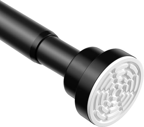 WEIXINHAI Shower Curtain Pole,Extendable Curtain Poles 79-195 Cm,Shower Poles Extendable No Drill,Shower Curtain Rail Non-Slip,Black Shower Pole For Bathroom,Kitchen,Bedroom,Diameter:22 Mm