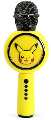 OTL Technologies PK1206 Pokemon Pikachu Popsing LED Light Up Wireless Karaoke Microphone with Voice Changer Mode - Yellow