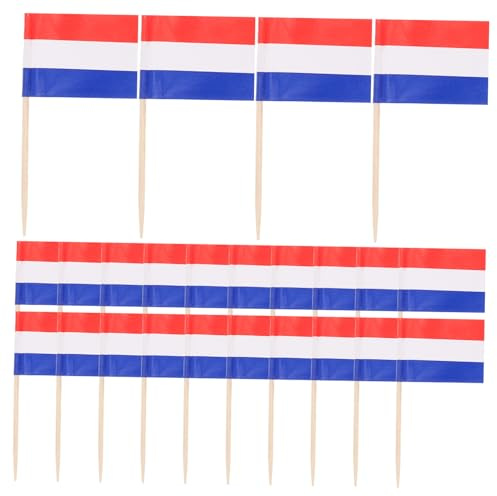 COLLBATH 100piezas Palillos De Frutas Decorativos Banderas Del Perfectos Para Cupcakes y Postres