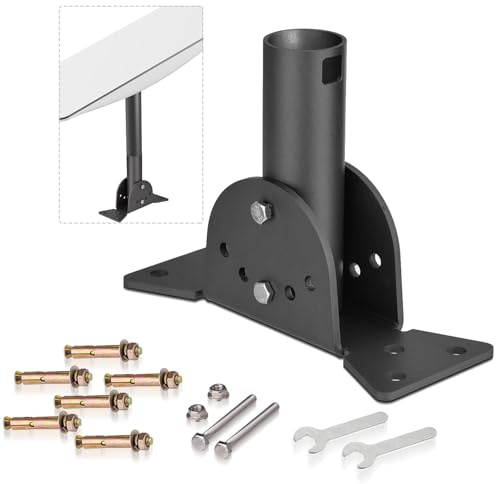 Bingfu Support Robuste Plus Épais pour Antenne Parabole Star*link Gen2 V2 | Kit Montage Poteau Mural Robuste avec Accessoires Support Angle Réglable
