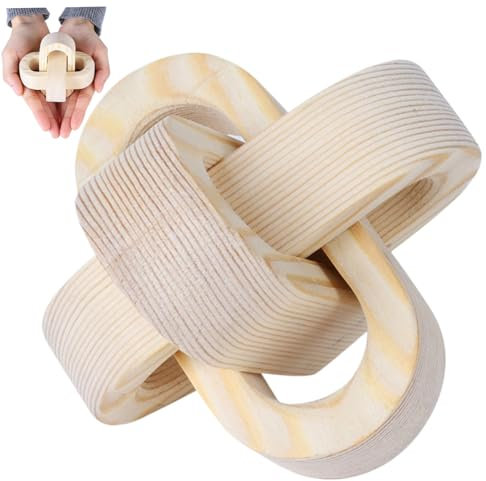 Decorazione con nodo in legno 3,7 pollici Decorazione moderna con nodo a catena in legno Boho a 3 maglie Decorazione decorativa con nodo a catena in legno per tavolino da caffè Ingresso Soggio