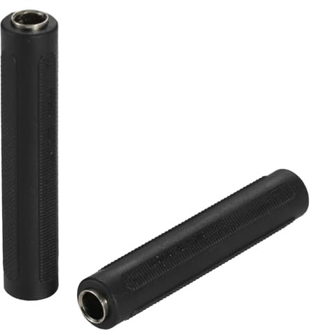 Greluma 2 pezzi Accoppiatore audio femmina-femmina TS/TRS da 6,35 mm, adattatore jack mono/stereo da 1/4, connettori di cambio genere per amplificatore altoparlante suono chitarra