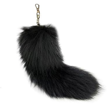 Nocyclonic Fuchsschwanz Anhänger etwa 40CM fox tail, Extra Groß Schlüsselring Tasche Schlüsselketten Anhänger Weich Flaumig Fell Schwanz Keychain Zusätze AutoHandtasche Dekoration (15)