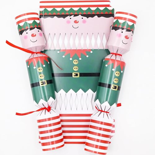 Knallbonbons für Weihnachten, 10 Hüte, 20 Saiten, 10 Witze, Weihnachtsfeier, Spiel, DIY, Knallbonbons, festlich, saisonal, Grün, 10 Stück