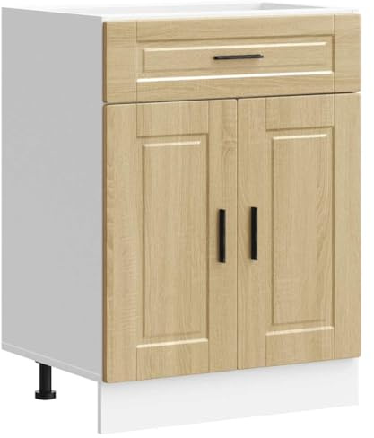 vidaXL Armoire de Cuisine Porto chêne Sonoma Bois d'ingénierie, Meuble d'évier, Meuble de Cuisine avec tiroir, Meuble de Cuisine à tiroir
