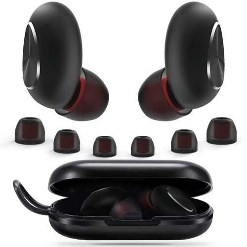 Ear Plugs for Sleep, Noise Cancelling Soft and Reusable Flexible Silicone Hearing Protection Earplugs for Sleep, Concert, Work, Study, Travel with 8 Tips in XS/S/M/L and Compact Case