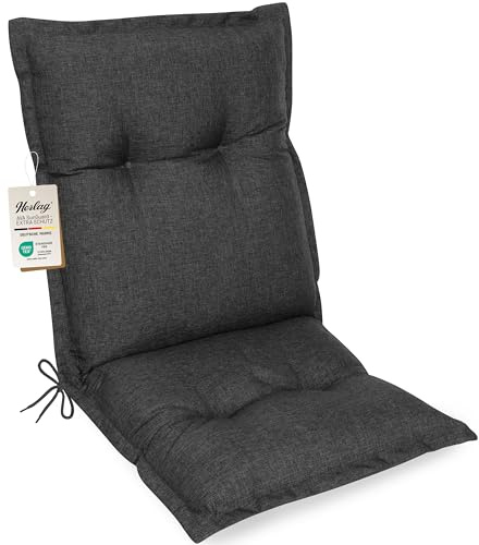 Herlag Niedriglehner-Gartenstuhlauflage AVA Sun-Guard 103x50x9cm | Extra Dicke Sitzauflage 9 cm | Niederlehner-Polsterauflage mit Deluxe-Komfort | Öko Tex 100 | 1 Polster | Anthrazit