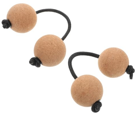 Bolas de Ritmo Aasalato 2 Pares, Percusión Manual de Doble Bola | Madera y Cuerda Arena, Reducción de Ruido y Agarre Antideslizante, para Niños y Adultos, Fiestas y Grupos