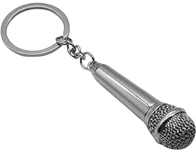 Porte-clés microphone karaoké gadgets musique accessoires idée cadeau homme femme enfant pendentif créatif 3D