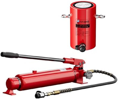 Martinetto idraulico con corsa da 6 pollici/150 mm, martinetto idraulico, kit martinetto con pompa manuale CP-700, cilindro di sollevamento a semplice effetto for ponti, macchinari, edilizia(50T jack+