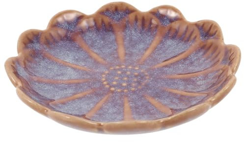 Healvian Plat à Trempette Forme De Fleur Bol à Sauce Céramique Assiette à Dessert Petit Bol à Trempette Plat à Sauce Soja Pour Pique- Barbecue Camping