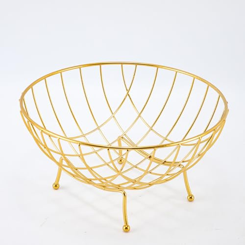 Cesta de frutas de alambre de hierro de metal, cuenco de frutas creativo y elegante, plato de un solo nivel, para cocina, cesta de frutas, cuencos de frutas para mostradores, cuenco de frutas de metal