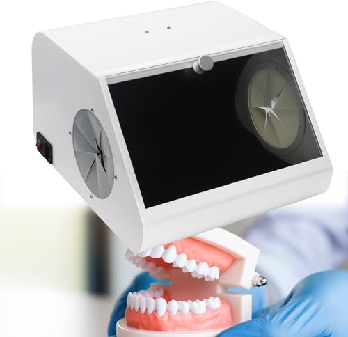 Lab Sandblaster Dust Collector,Sand Blasting Cabinet,Dental Lab Dusts Box with 2 Filters, LED Light Source,Large Window Dust Frees Sandblasting Cabinet