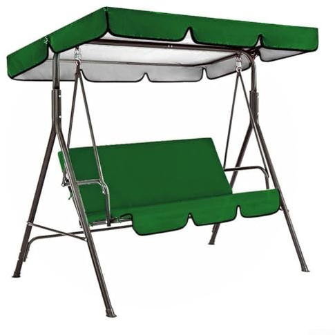 Eawfgtuw Waterproof 210D Oxford Garden Swing Seat Canopy Replacement Set with Sun Protection for 3 Seater Swing Chairs, Includes Swing Roof Cover and Seat(Green)