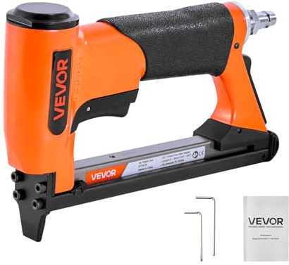 VEVOR Pneumatic Staple Gun, 21 Gauge Air Upholstery Stapler for 80 Series Fine Wire Staples 1/2 Crown 1/4-5/8 Length, Max 150PCS Loading Air Staple Gun for Upholstering, Woodworking, DIY Projects