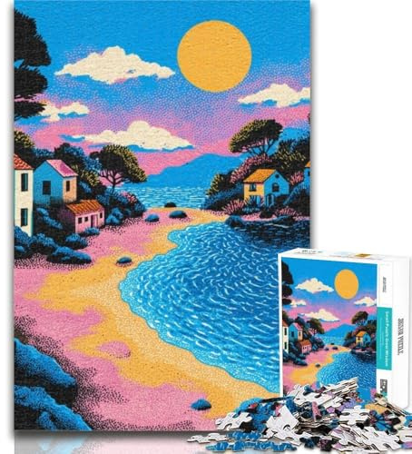 Puzzles pour Adolescents Art House 1000 pièces, Cadeaux pour Adultes, Staycation Kill Time, améliore l'amour Entre Couples 50x75cm