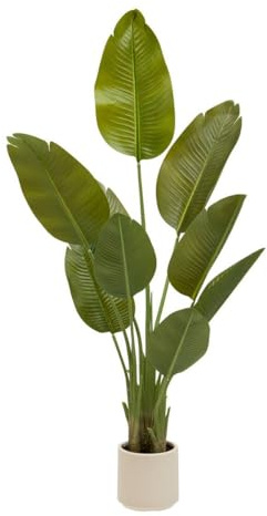 Atmosphera - Künstlicher bananenbaum lora h140 cm mit Topf weiß