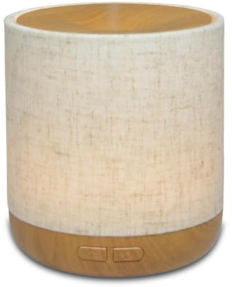 Zen’arôme Ultraschalldiffusor -Alesia - Diffusion Kaltes ätherisches Öl Aromatherapie - Originaldesign, Holzleinenmünze - Holzfarbe - Diffusion + Beleuchtung anpassbar