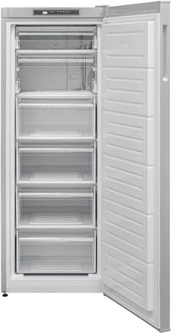 TELEFUNKEN Gefrierschrank | Tiefkühlschrank groß | 188 Liter Nutzinhalt | Freistehend | 4-Sterne-Gefrierraum | leise 40 dB | Türanschlag wechselbar | KTFG15421FS2 silber