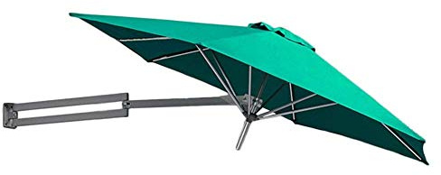 Sywlwxkq Parasols Patio Parapluie Mural - Parasol de Jardin pour Balcon extérieur, Poteau en Aluminium, 8 Pieds / 250 cm (Couleur: Vert)