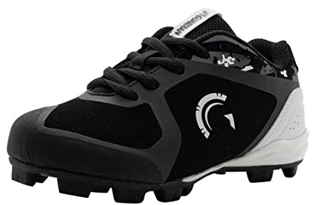 Guardian Baseball und Softball Low Top Stollen für Jugendliche Jungen und Mädchen, schwarz / grau / weiß, 13 Little Kid