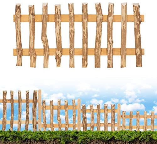 BooGardi Bordure de Parterre en Bois – Plusieurs Tailles – Hauteur 60 cm x Largeur 60 cm – Clôture de Jardin pour Bordure de Parterre – Bordure de pelouse Naturelle