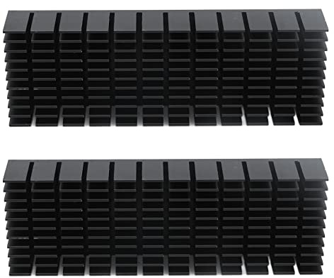 Kylflänsar, slitstark stor kontaktyta 120 x 40 x 20 mm högeffektiv aluminiumkylfläns för elektroniska komponenter för CPU (med lim)