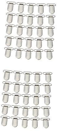 Lurrose 50 Pcs - Broche chupetero - Clips sujetadores chupetes clips de liga para chupete clips para chupete sin pegamento clip de correa fideos pequeños clip de de pato