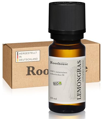Roothouse-Organics® Bio Lemongrasöl - 100% naturreines ätherisches Öl - Cymbopogon Flexuosus