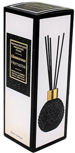 Premium Raumerfrischer, Raumduft, Diffuser, Aroma Lufterfrischer, Baderfrischer, Diffuser inkl. 5 Duftstäbchen 100ml, Kristallglas, Duftrichtung: Lemon & Jasmin im Designerglas, L/B/H 7 x 7 x 20 cm.