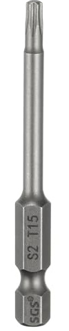 QUARKZMAN A 6 Punte Punta A Cava Torx T15 Attacco Esagonale 1/4 Cacciavite | Per Trapano, Acciaio S2, Lunghezza 2.6 65mm, Punta Magnetica Senza Foro Antimanomissione, Per Avvitatori.