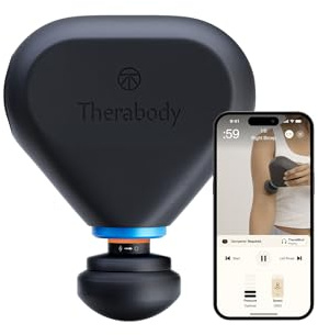 Therabody Theragun Mini Plus bärbar massagepistol med värme (svart) | On-the-go muskelmassagepistol – resetödvändig för djup vävnad i rygg, nacke, arm och ben, muskelspänning och återhämtning