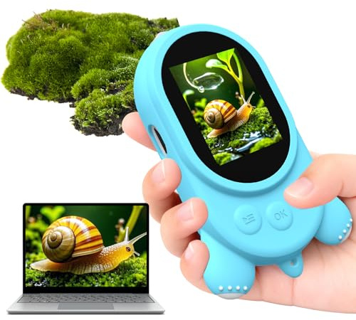 Microscope for Kids - Digital Magnifying Glass Kids with 2.0 HD Screen, Portable Handheld Camera Miniscope with Light, Childrens Science Experiments, Fun Educational Toys Gifts for Age 4-12, Blue