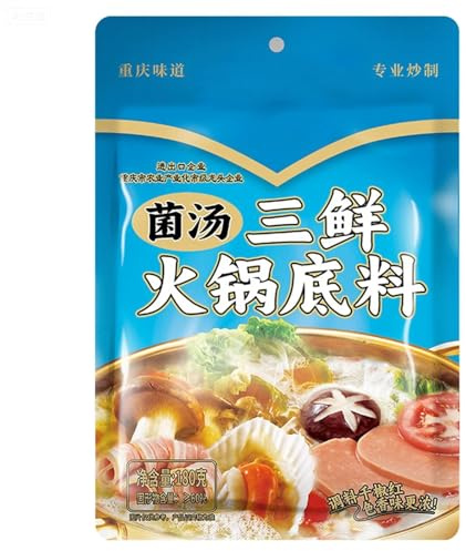 Assaisonnement de Base pour Soupe Chinoise Authentique, Sauce Au Bouillon pour Fondue du Sichuan, Mélange de Champignons et de Légumes, Base de Soupe pour Nouilles à Fondue Chinoise, Ramen