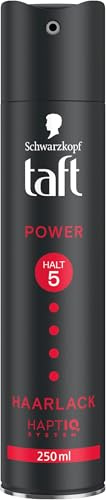 Schwarzkopf Taft Haarlack Power (250 ml), Haltegrad 5 Haarstyling, Haarspray für alle Haartypen, bis zu 72 Stunden starker Halt, vegane Formel* (Packung mit 5)