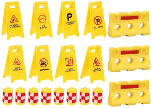 MUSISALY Panneaux de Signalisation Routière Set de Jouets Cônes de Signalisation Miniatures en Plastique Éducatif et Confortable pour Garçon et Filles pour Apprentissage Ludique