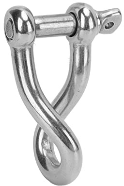 KIMISS Grillete Giratorio de Acero Inoxidable de 12 Mm de Alta Resistencia con Pasador de Tornillo para Yates Marinos + Abrazadera de Carga en Forma de Resistente para Cadenas