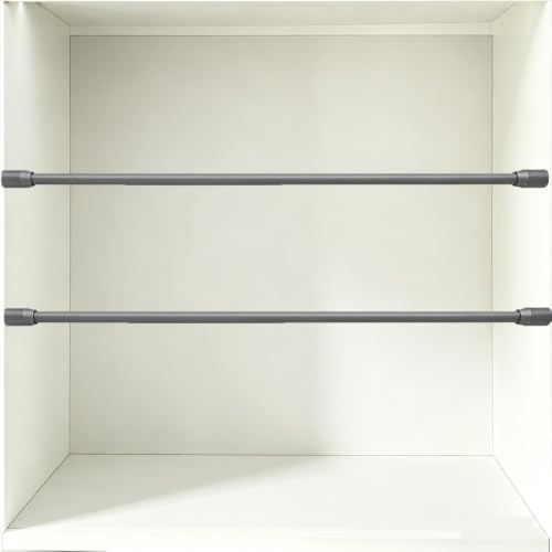 TAJMDGW 2-pack Galleriskenor För Hyllor Anti-fallskydd Staketskåp Metallräcke Dekorativa Räckesstänger För Vitrinskåp Bokhyllor Garderob(Grey,80cm(31.5))