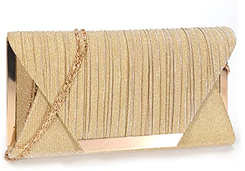 LIGUL Abend Taschen Damen,Gold Donna Clutch,Borsa Donna Elegante,Silber Abend Tasche für Frauen Shining Abend Handtasche für Damen Donna (S, Gold)