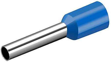 Heschen 1000PCS Cord End Terminals E2512, AWG 14 (2.5mm²) Insulated Wire Ferrules, Copper Crimp Connectors for Electrical Wiring Vinyl Insulated (Blue)