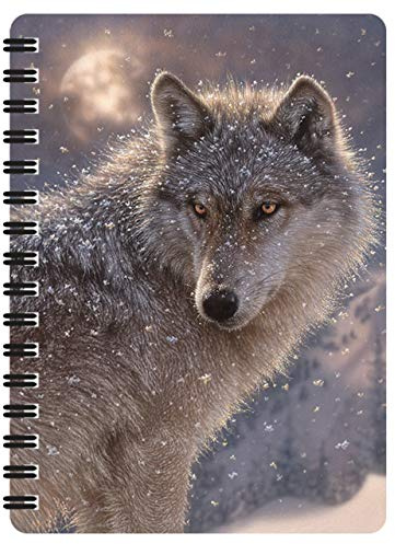 3D LiveLife Lone Wolf Spiralbunden A6-Anteckningsbok Med 80 Blanka Sidor