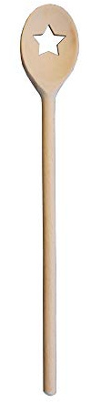METALTEX 570320000 Kochlöffel oval 30 cm aus Buchenholz, Motiv Stern/Backzubehör/Kochzubehör