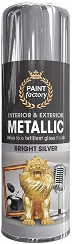 AHS Multipurpose Metallic Spray Paint 400ML - Brilliant Gloss Finish Paints - Professional Interior & Exterior Paint - For Metal And Wooden Furniture, Ornaments, Decorative Items - (BRIGHT SILVER)