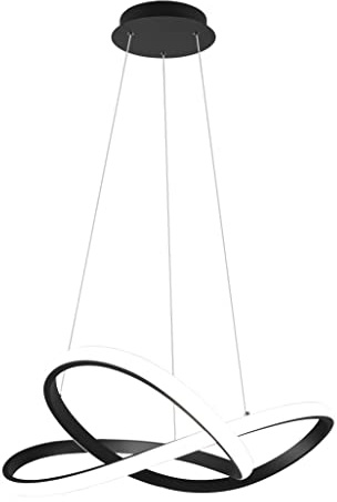 Reality Leuchten LED Pendelleuchte Course R32051432, Metall Schwarz matt, inkl. 27.5 Watt LED, Switch Dimmer