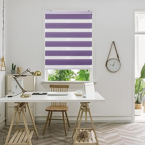 Tür Fenster Rollo 50 x 300 cm Sichtschutz Blendschutz Hitzeschutz Jalousette Jalousien mit Verstellbarer Kette für Tür und Fenster, Lila