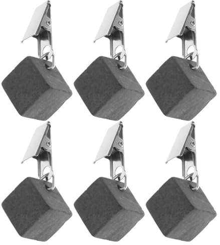 BESTonZON 6st Tischdecken-Gewichtsclip, Tischdeckenbeschwerer Würfel Tischdeckenclips Aufhänger Für Tischgewichte, Tischdeckenbeschwerer Würfel, Tischdeckenbeschwerer Naturstein Mit Klammer Draußen